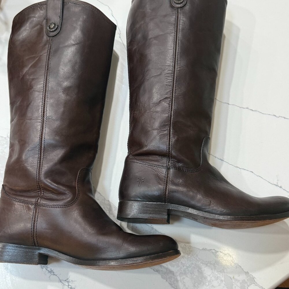 Frye Melissa Button Tall Boot - Brown 7 1/2 B
